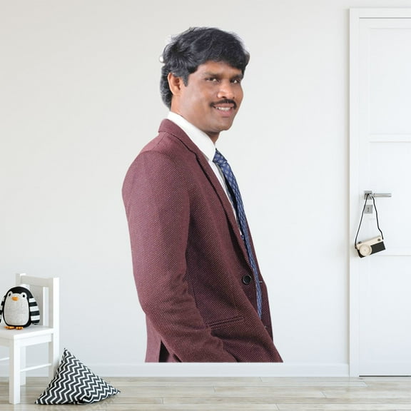 VWAQ Indian Man Smiling Vinyl Decal - Humorous Hilarious Wall Decals - Funny Wall Decor Stickers - FWP2