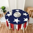 thumbnail image 3 of Patriotic July 4th Independence Day Memorial Day American Flag Waterproof Picnic Patio Party Round Table Cloth Cover Decorations Fabric 60 Inch Circular Tablecloth for 20-47 Inch, 3 of 6