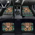 thumbnail image 2 of Renewold American Tribal Highland Cow Sunflower Green Auto Carpet Car Floor Mats for Car Van Truck Sedan SUV, 4 PCS Auto Mats Front & Rear Full Set with Anti-slip Backing Universal Fit, 2 of 7