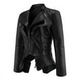 thumbnail image 5 of Spring Saving GaThRRgYP Leather Jackets for Women,Women's Leather Jacket with Zipper Stitching Jacket Short Leather Jacket, 5 of 7