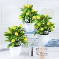 thumbnail image 2 of Artificial Lemon Tree Topiary, Plant Potted Fake Flower Plastic Bonsai Lemon Tree Bonsai Artificial Plants in Pots for Office Table Bathroom Shop Party, 2 of 7