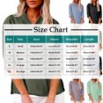 thumbnail image 3 of ZyeKqe 3/4 Length Sleeve Womens Tops Button down Shirts V Neck Casual Summer Blouse Top, 3 of 5