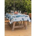 thumbnail image 2 of Outdoor Tablecloth with Umbrella Hole and Zipper, Blue Gnomes Christmas Rectangle Table Cloth 60x102 Inch Waterproof Tablecloth, Xmas Balls Tree Snowflake Wooden Picnic Table Cover for Patio Camping, 2 of 7