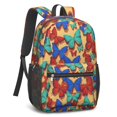 thumbnail image 2 of Colorful Butterfly Pattern 17" Waterproof Oxford School Backpacks for Teens, S-Shape Padded Straps, for School, Travel, Hiking, Camping, 2 of 5