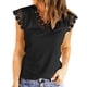 thumbnail image 1 of Moda mujer Casual Sexy verano cuello pico encaje ajuste chaleco Color sólido tira pulóver blusa superior Pompotops  lopia988162, 1 of 9
