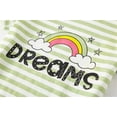 thumbnail image 5 of WIBACKER 3-10T Summer Short Sleeve Pajamas Set for Little Girls Striped PJS Cute Jammies Set - Green Rainbow, 5 of 6