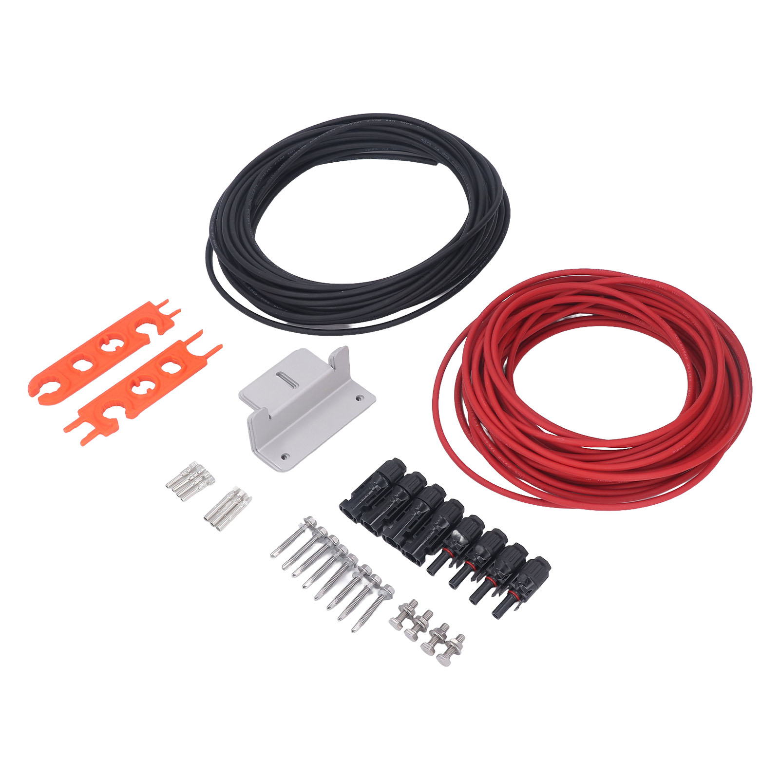 Solar Panel Extension Cable, Insulating High Strength 10AWG 1 Pair 15m Solar Panel Wire Wide Compatibility With Z Bracket For Automobile