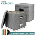 thumbnail image 2 of Caja gris para guardar discos de vinilo con capacidad para 50 unidades (2 unidades), 2 of 7