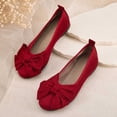 thumbnail image 6 of Viluyesy Womens Ballet Flats Round Toe Faux Suede Bow Slip On Cushioned Breathable Everyday Dressy Flat Shoes Red Size US8.5, 6 of 10