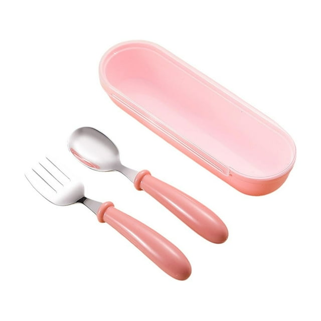Outdoor Storage Box Stainless Steel Portable Tableware Set Spoon and Fork 15.5X5X3Cm Two Storage Tableware Box Spoons and Forks Set