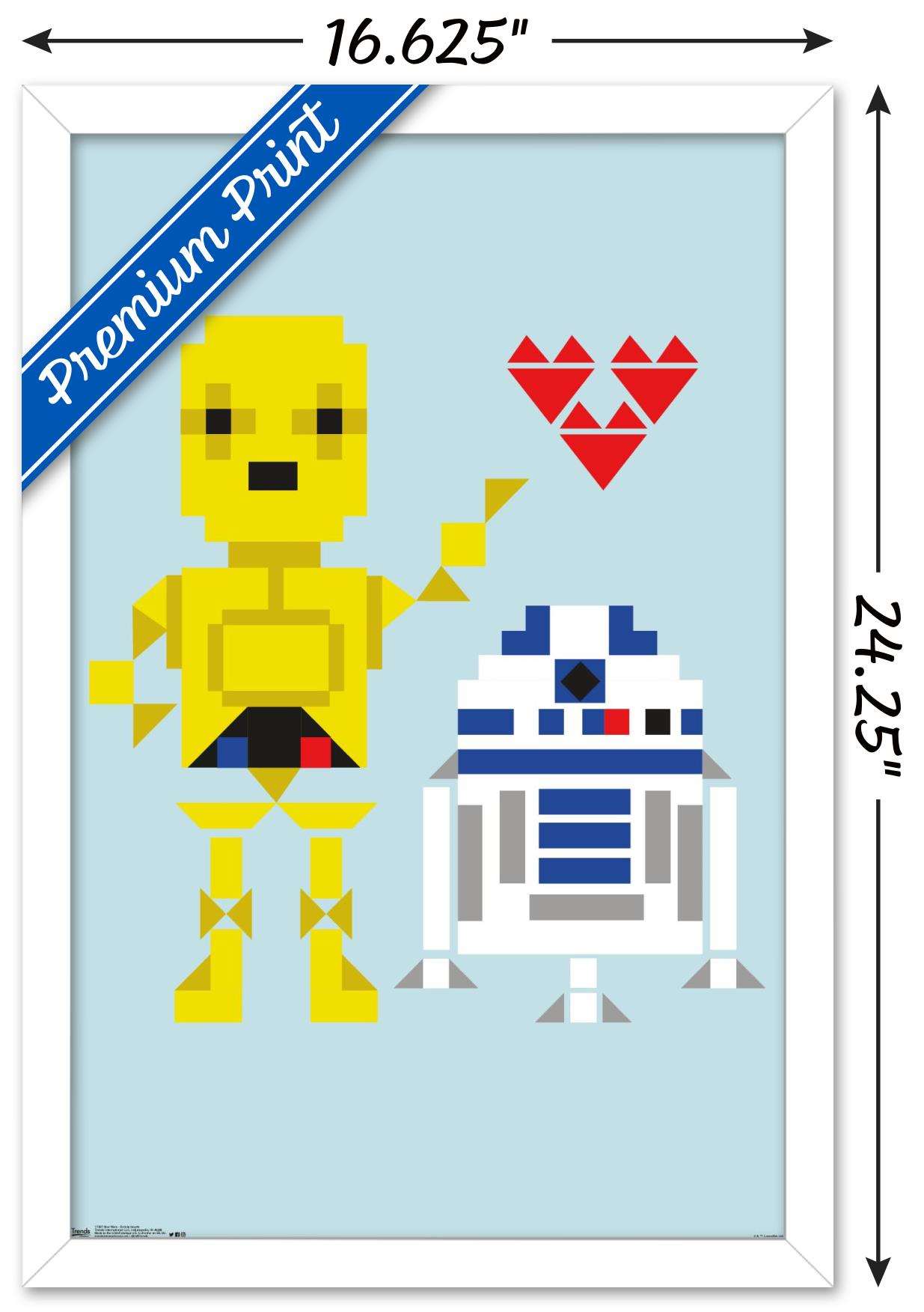 Star Wars: Saga - Droids Hearts Wall Poster, 14.725" x 22.375", Framed