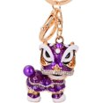 thumbnail image 2 of Chinese Style Keychain Dance Lion Rhinestone Pendant Key Chain Keyring For Car Handbag Charm Creative Gift (purple), 2 of 3