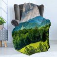 thumbnail image 4 of Landscape Soft Flannel Fleece Blanket, View of Mountains in Potomac Highlands of West Virginia Rural Scenery Picture, Cozy Plush for Indoor and Outdoor Use, 50" x 60", Forest Green, by Ambesonne, 4 of 5