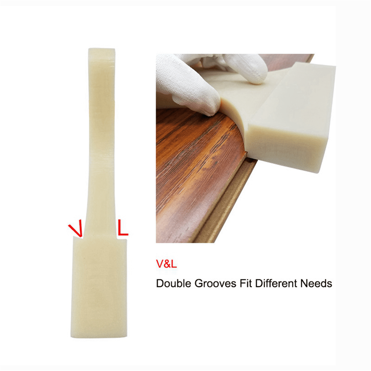 NAACOO Universal Tapping Block For Vinyl Plank & Laminate Flooring – 3 Edges For 3.5mm To 12mm Thickness, Lightweight PP