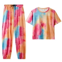 Lindreshi 2 Piece Sweat Suits for Women Spring/Summer Women's Printed Casual Sports Set Pants Two Piece Set