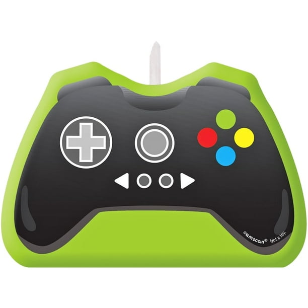 Vela de cumpleaños Amscan Level Up Green de 4,5 cm para fiestas temáticas