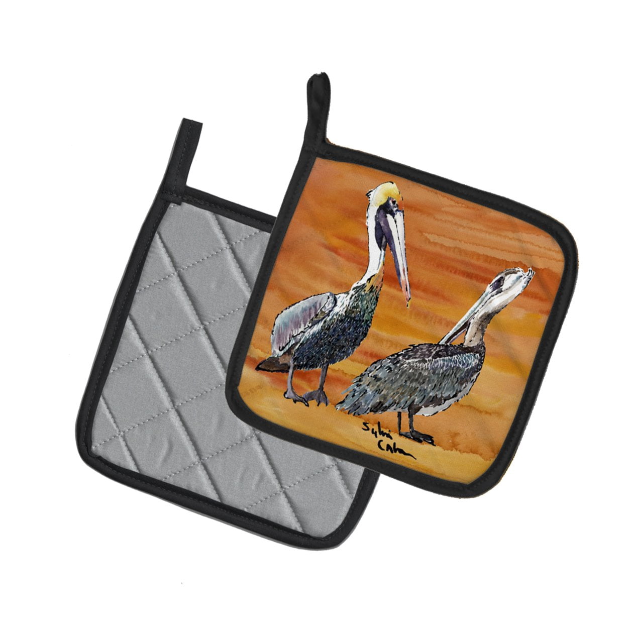 Carolines Treasures 8407PTHD Pelican Pair of Pot Holders , 7.5HX7.5W, multicolor