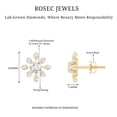thumbnail image 4 of Rosec Jewels Lab Created Diamond Snowflake Earrings with Screw Back (Ef-Vs Grade) - Minimalist Earrings Ready to Gift for Christmas, 10K Yellow Gold, 4 of 6