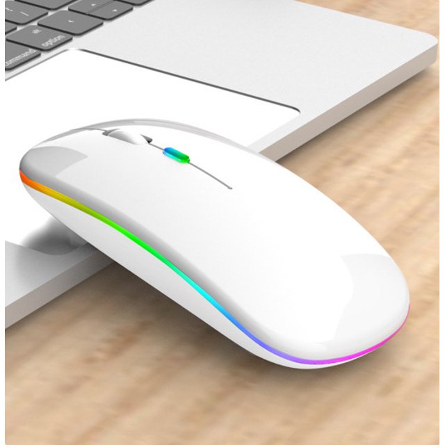Ratón inalámbrico LED, Ratón silencioso delgado recargable 2.4G Ratón de oficina óptico móvil portátil con receptor USB tipo c, 3 DPI ajustables Sailing Electrónica