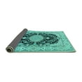 thumbnail image 2 of Ahgly Company Indoor Square Medallion Turquoise Blue Traditional Area Rugs, 8' Square, 2 of 4