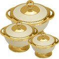 thumbnail image 1 of Casserole Inner Stainless Steel Casserole |BPA Free|Advanced P.U. Insulation|Keeps Food hot & Fresh Chapati, Roti, Biryani and More Kitchen Item Set of 3 (1700ml, 1100ml, 600ml) (Ivory), 1 of 8