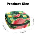 thumbnail image 2 of 1Pc Cute Period Bag Menstrual Cup Pouch, Large Storage Bag Sanitary Purse for Sanitary Napkin Pads, Watermelon Lemon Tropical Leaves Green Background Pads Organizer for Girls Women, 2 of 6