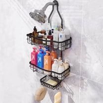 Lockways Anti-Swing Hanging Shower Caddy, 3 Shelves Large Capacity Shower Caddy Over Shower Head, Rustproof, No Drilling,Black