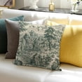 thumbnail image 3 of BANET  Pillow Cover Vintage Toile Green Polyester Decorative Throw Pillow Case Cushion Cover for Bedroom Sofa Living Room Couch Chair Office White, 3 of 5