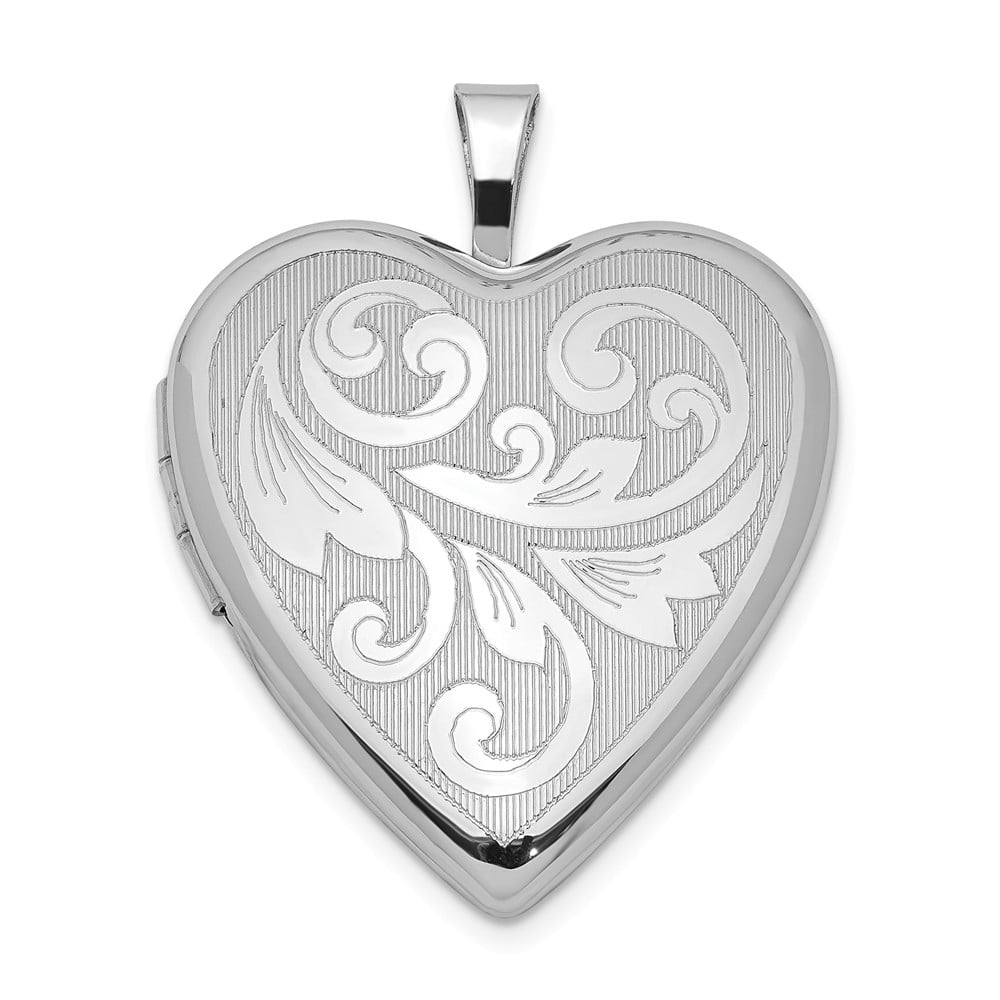 Heart Swirl Locket Necklace Sterling Silver