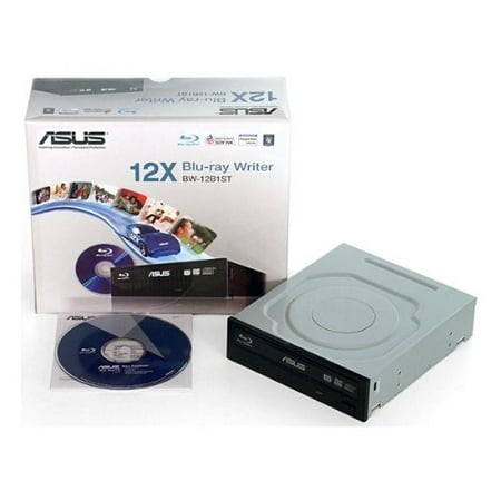 - ASUS BW-12B1ST/BLK/G/AS 12X Blu-ray Internal Burner Drive with Disc Encryption - Black - Retail Box