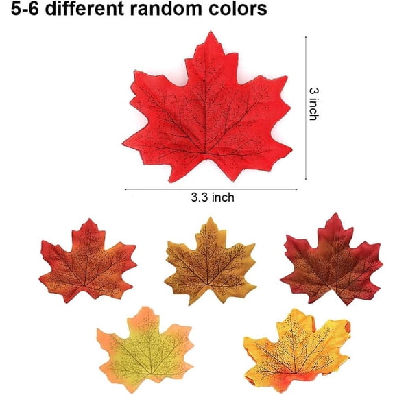 FEFEDFAA-600 Pieces Artificial Maple Leaves Decorations Autumn Fall Leaves for Thanksgiving Autumn Leaf for Wedding Party