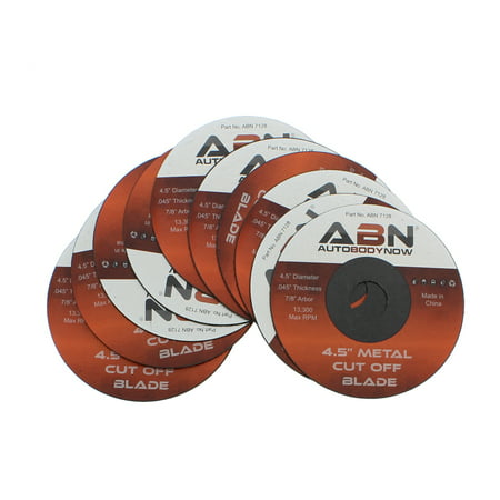 ABN Metal Slicer Cut-off Wheel, 4.5” Grinder Disc, Type 1 - ⅞” Bore - 10