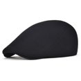 thumbnail image 3 of Men's Cotton Flat Ivy Gatsby Newsboy Driving Hat Cap (Style2-Black), 3 of 6