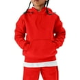 thumbnail image 3 of LIUJUNSHOP Girls Oversized Hoodies Fleece Pullover Sweatshirts Kids Fashion Casual Outfits Fall Winter Clothes Red 7-8 Years, 3 of 7