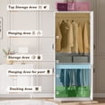thumbnail image 6 of MEISSALIVVE Wardrobe Closet with 4 Doors and Hanging Rod, 74.8" Freestanding Armoire Storage Cabinet, Large Modern Bedroom Wardrobe, White, 6 of 8