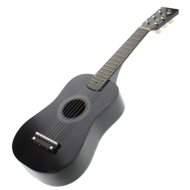 23 Inch Wooden Guitar Toy Interesting Musical Instrument Toy Educational Playthings for Children Kids (Black)