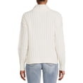 thumbnail image 3 of Time and Tru Women's Ribbed Mock Neck Sweater Sweater, 3 of 5