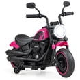 thumbnail image 1 of Costway Motocicleta eléctrica para niños de 6 V con ruedas de entrenamiento, faros LED, tablero de música, color rosa, 1 of 3