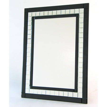 Wayborn Black Diamond Cut Wall Mirror - 23.5W x 31.5H in.
