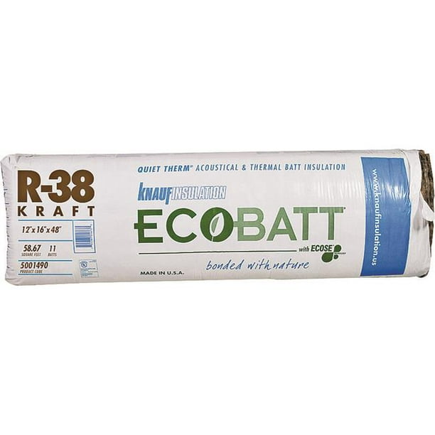 Knauf Insulation B18e Fiberglass Insulation 58 67 Sq Ft Coverage Area 48 In L 16 In W R 38 R Value Walmart Com