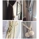 thumbnail image 5 of 2 uds. Alzapaños para cortinas trenzados a mano con borla de cuerda de algodón de doble bola-gris JFHHH pequeña, 5 of 5