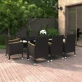 thumbnail image 1 of vidaXL 9 Piece Garden Dining Set with Cushions Poly Rattan and Glass, 1 of 4
