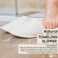thumbnail image 2 of Eco Bath London Natural Toweling Slippers - Luxury GOTS Certified 100% Organic Cotton Indoor Slippers for Bath and Home, 2 of 7