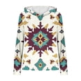 thumbnail image 5 of Hoodie Sweatshirt for Women Southwestern Tribal Geometric Print Graphic Long Sleeve Relaxed Fit Pullover with Drawstring Casual Daily Clothes Top, 5 of 5