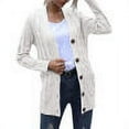 thumbnail image 2 of Manteau d'Automne en Tricot à Manches Longues, Beige, M, 2 of 7