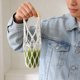 thumbnail image 5 of Funda reutilizable de lino y algodón para tazas | Bolsa de red termoaislante para botellas de café, té y agua | Funda de viaje portátil para colgar | Accesorio bohemio tejido a mano para, 5 of 6
