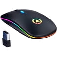 thumbnail image 1 of Computer Mouse, 2.4G Wireless Rechargeable Bluetooth 3.0/5.0 Mute Gaming Mouse for Computer Black One Size, 1 of 8