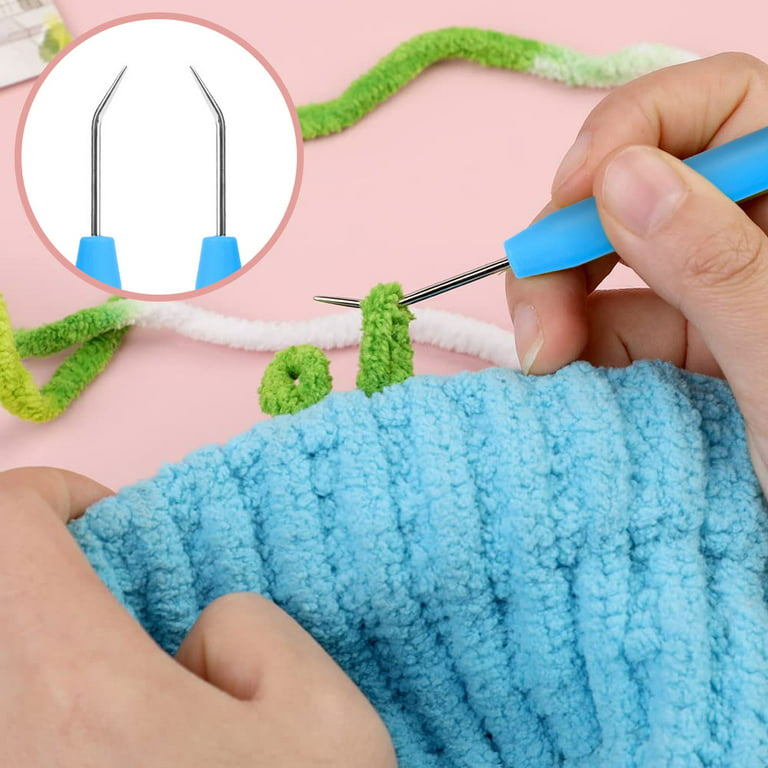 Loom Knit Hook Set, Crochet Needle Hook Kit, 3 Pcs Knitting Loom Hook for Knitting Knitter Crafts Random Color, Size: 12.8*1*1cm, Blue