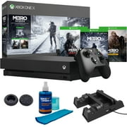 Microsoft Xbox One X Metro Saga Bundle w/ Vertical Stand + Joystick Grips + Screen Cleaner