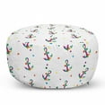 thumbnail image 1 of Vintage Nautical Tattoo Pouf Cover with Zipper, Repetitive Pattern of Polygonal Colorful Anchor, Soft Decorative Fabric Unstuffed Case, 30" W X 17.3" L, Multicolor, by Ambesonne, 1 of 5